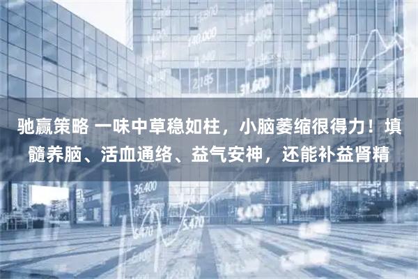 驰赢策略 一味中草稳如柱，小脑萎缩很得力！填髓养脑、活血通络、益气安神，还能补益肾精